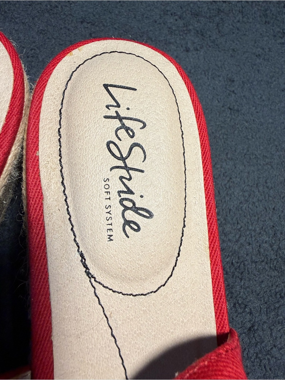 LifeStride Socialite Women's Red Espadrille small wedge Slingbacks size 11 - Picture 2 of 8